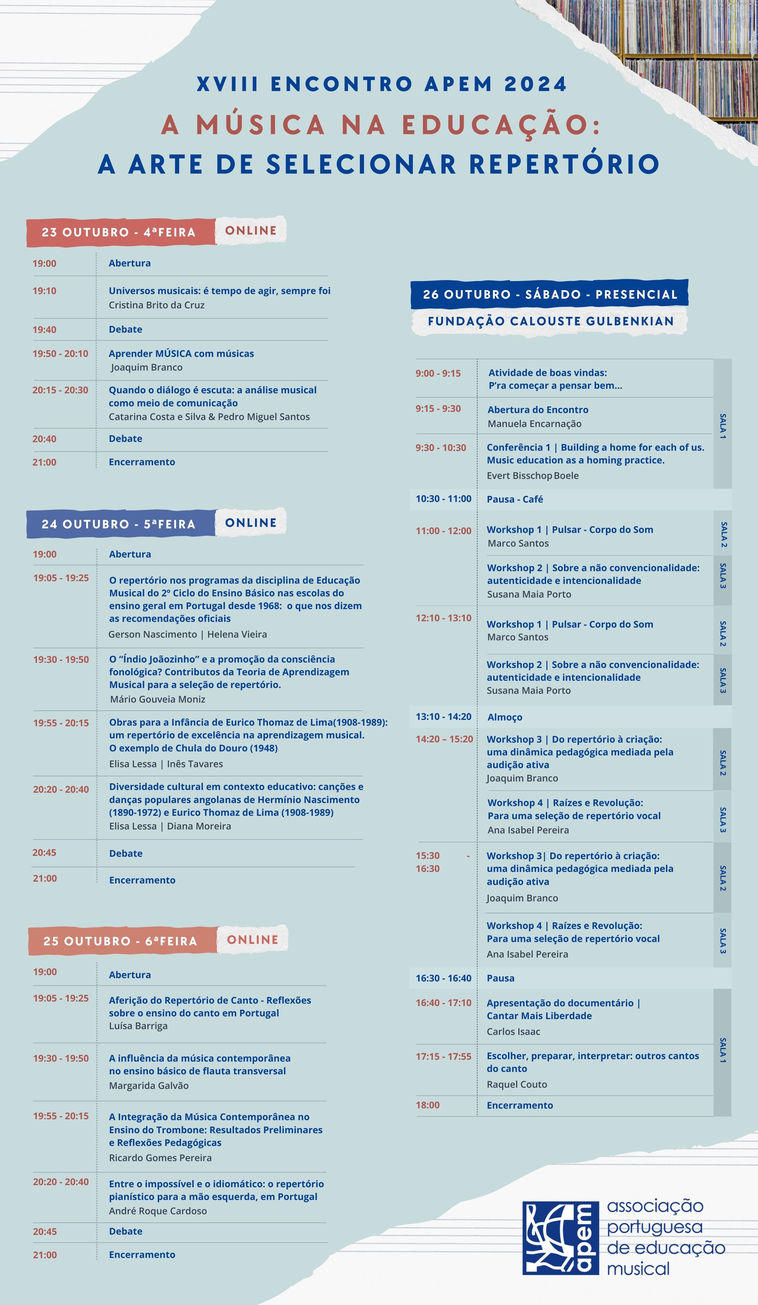 Programa do Encontro Nacional da APEM 2024
